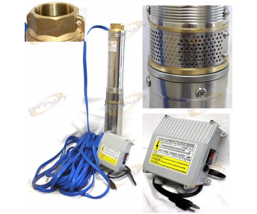 2HP Deep Bore Submersible Well Pump 17GPM 220V Stainless Steel 1500W +100Ft Wire